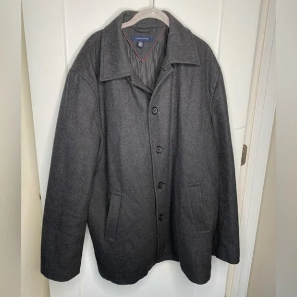 Tommy Hilfiger Single Breast Wool Blend Peacoat Jacket